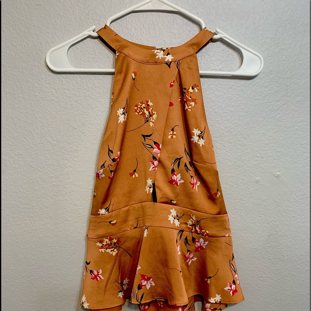 Orange Floral Blouse